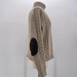 Orvis Beige Cable Knit Turtleneck Sweater